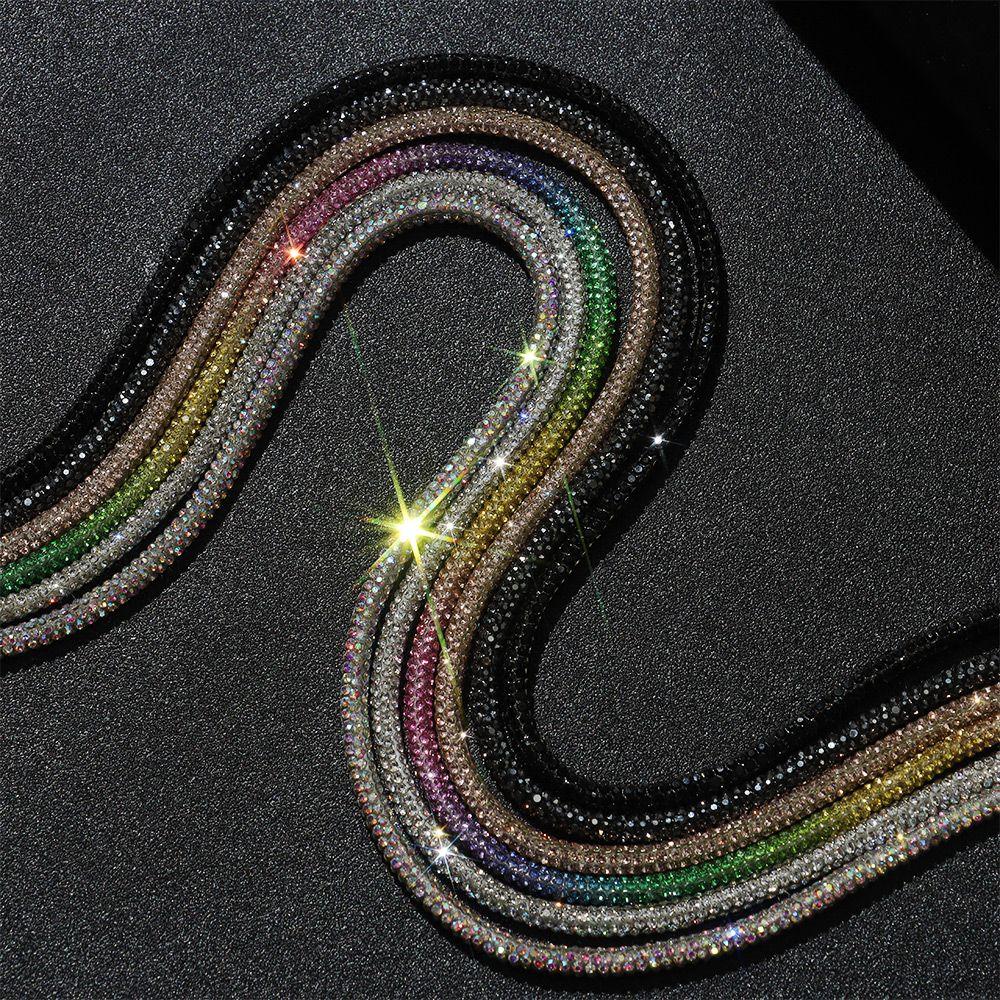 Luxury Rhinestone Shoelaces Rainbow Diamond Shoe laces Sneakers Laces Shoes Round Shoelace 100/120/140/160CM 1Pc DIY Strings