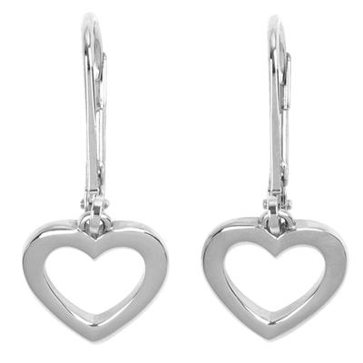 [Q9833] - Silver 'Love' Silver Earrings (rhodium-plated) - 10x10 Mm