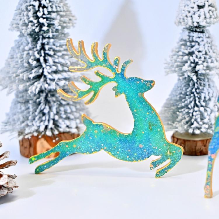 Animal Pendant Hanging Molds Keychain Desktop Ornament Molds Jumping Deer Sheep Bear Silicone Mould Craft Supplies