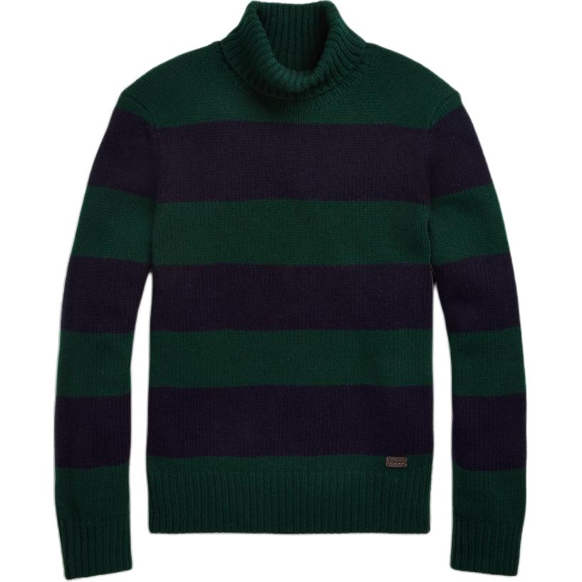 

Поло Ральф Лорен Полосатый Логотип Высокий Воротник Вязаный Свитер Мужской свитер Сине-зеленый MNPOSWE16820859-999 S