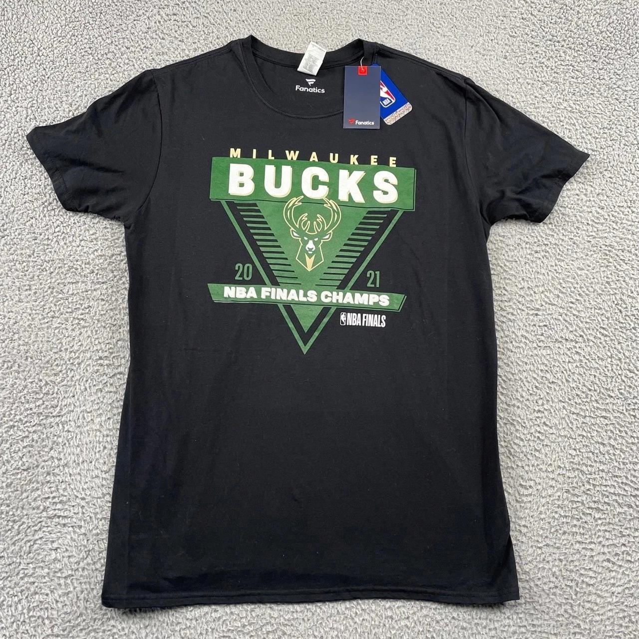 Milwaukee Bucks T-Shirt Mens L Black 2021 NBA Finals Champions Roster 4XL