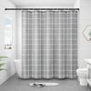 Shower Curtains 180Cm Gray White Plaid Bathroom Curtain Simple Modern Style Waterproof 71 Inches With Hooks Polyester Fabric