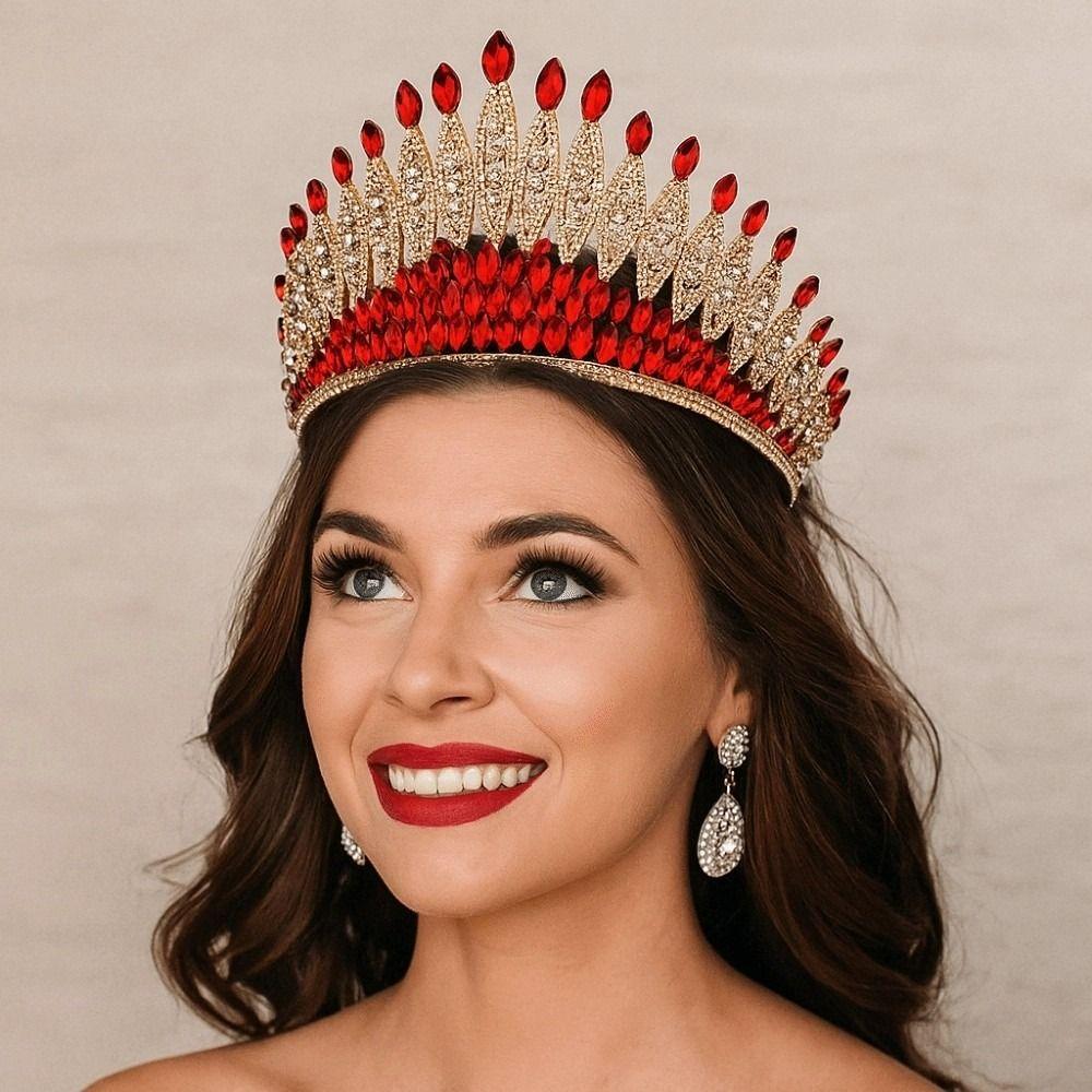 Elegant Baroque Queen Tiaras Luxury Bridal Headwear Rhinestone Diadem  Wedding Party Supplies