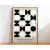 Mid Century Bauhaus Poster Geometric Wall Art Canvas Prints Living Room Bedroom Bright Colourful Artwork for Home Decor