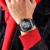 Fashion Wristwatch Top Luxury Casual Waterproof Military Luminous Date Hollow out Silicone Strap Men Watch Tonneau Dial