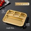Korean Style 304 Stainless Steel Rectangular Grill & Drain Oil Plate with Dipping Dish, Gold