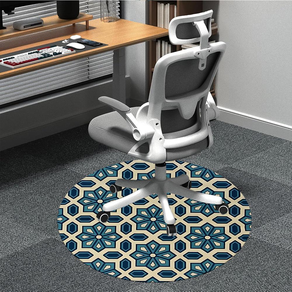 

1PC Floral Pattern Chair Carpet for Office, Indoor Non-Slip Washable Carpet, Soft Comfortable Mat For Office Room yy250930215 80cm by 80cm