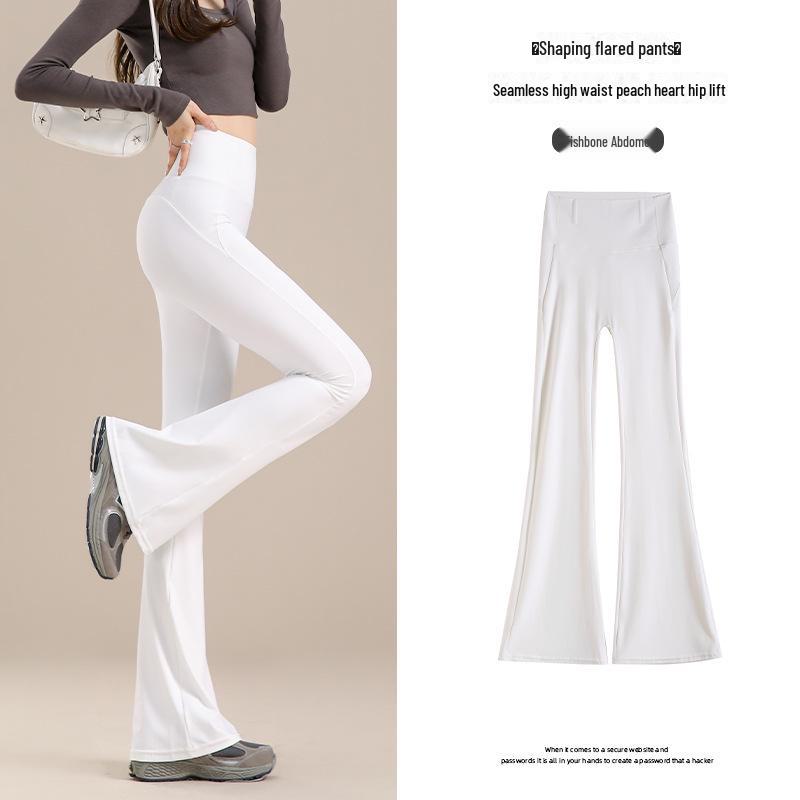 

Расклешенные брюки Shark с высокой талией: Легкие, дышащие штаны для йоги, подтягивающие живот и бедра на лето. L (100-120 jin)