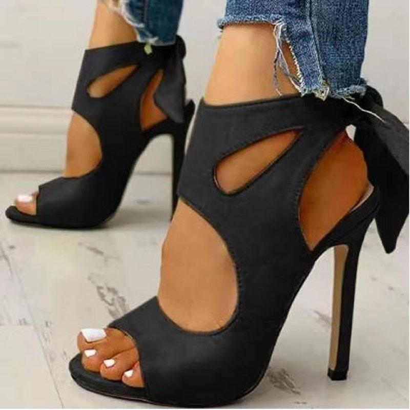 2025 Summer Street Style Fashion Open Toe Women Sandals Thin Heels Hollow Out Printing Gladiator Sandalias Ladies Shoes WSH5312