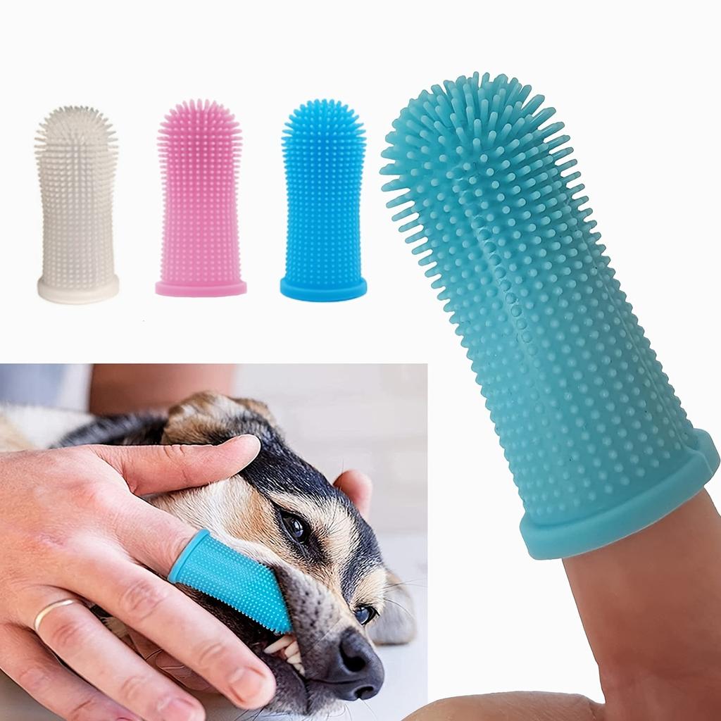 Dog Teeth Cleaning Fingertips Cat Toothbrush Dental Cleaning Small Dog Toothbrush for Washing The Dog's Teeth GYS02