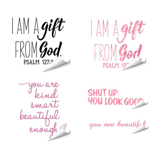 Removable Glass Decor for Home Inspirational Quote Decals Mirror, Motivational Saying Affirmation Stickers, Waterproof Wall Art Mirror Static Sticker