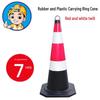 70cm Rubber Traffic Cone with Reflective Stripes, Carrying Handle, Warning Post, Safety Barrier, and 90cm Cone Options.