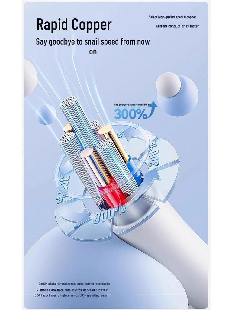 Retractable 3-in-1 Braided Multi-Head Charging Cable for Super Fast Charging