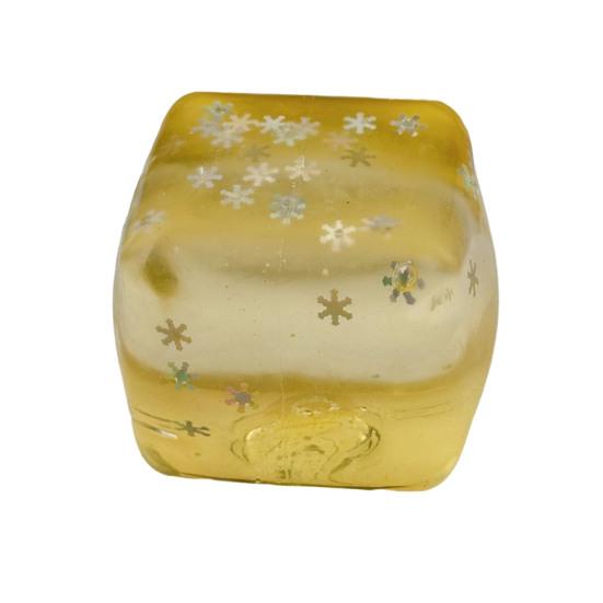Cube Squeeze Toy Anxiety Relief Stress Toy, Clear Frosted Tool Snowflake Glitter Ice Sensory for Students Workers Shape