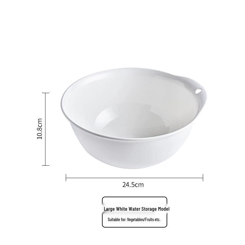 ASVEL Antibacterial Double-Layer Draining Basket and Sieve for Fruits and Vegetables