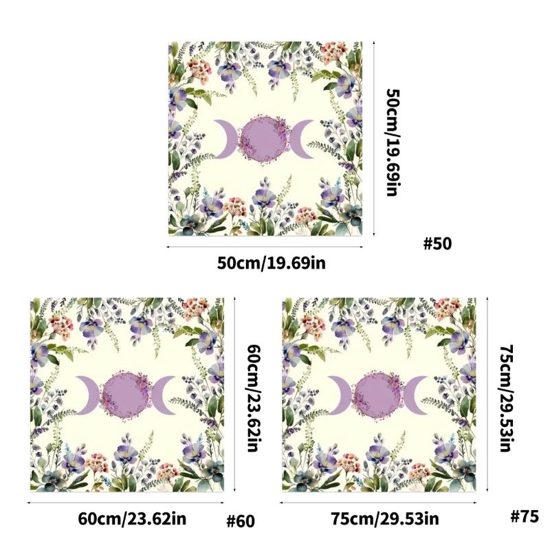 Moon Flower Pattern Astrology Tablecloth Tarots Divinations Tablecloth Altars Cloth Divinations Board Game Accessories