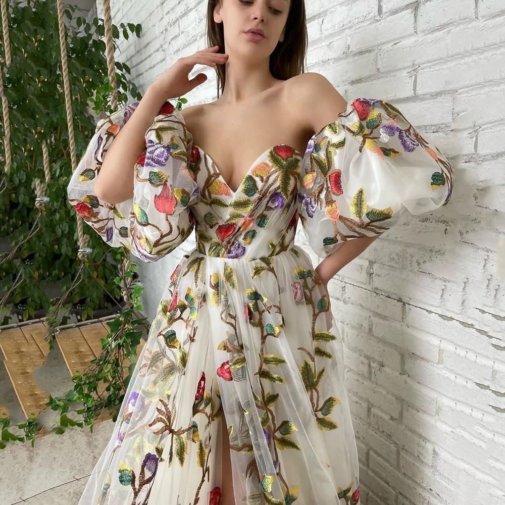 2025 new dress bohemian retro pattern colorful embroidered sexy loose dress