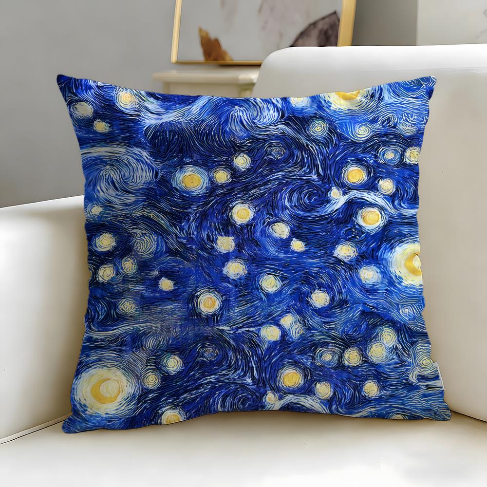 Artistic Background Patterns Cushion Cover Soft EasyWash Pillow Case Versatile for Couch Bed Travel and Office