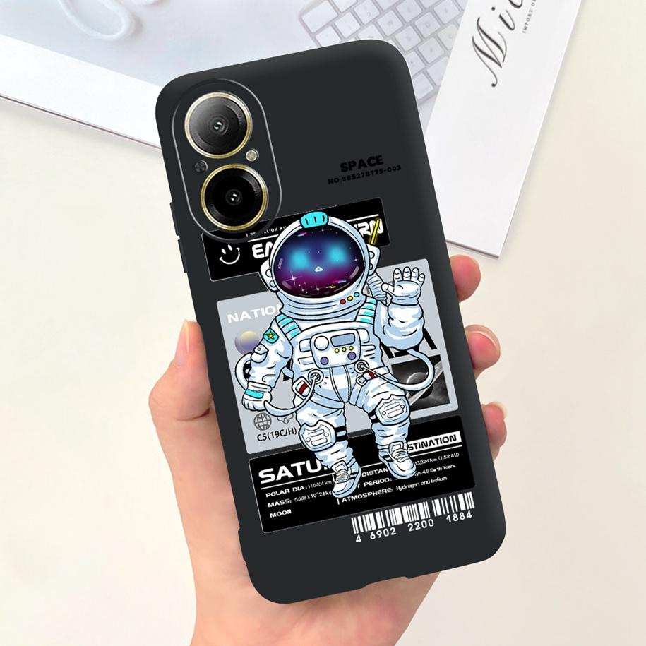 Case For Oppo Realme C67 4G Phone Cases Fashion Astronaut Soft Silicone Shockproof Back Cover Matte Shell For RealmeC67 4G Funda