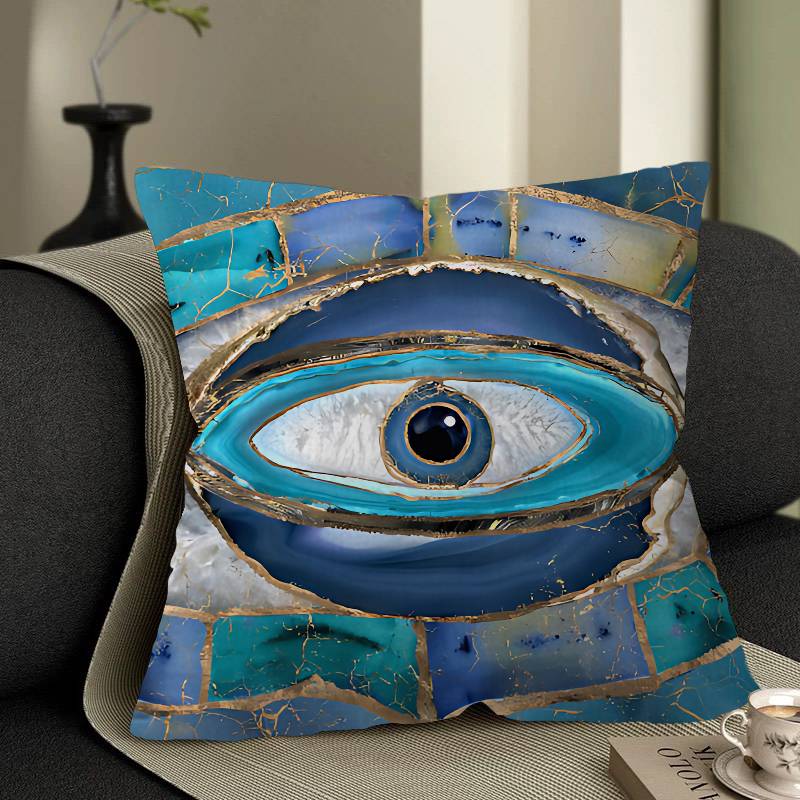 Evil Eye Office Cushion Pillowcase Car Cushion Cover45X45Cm Lumbar Pillowcase Sofa Pillowcover