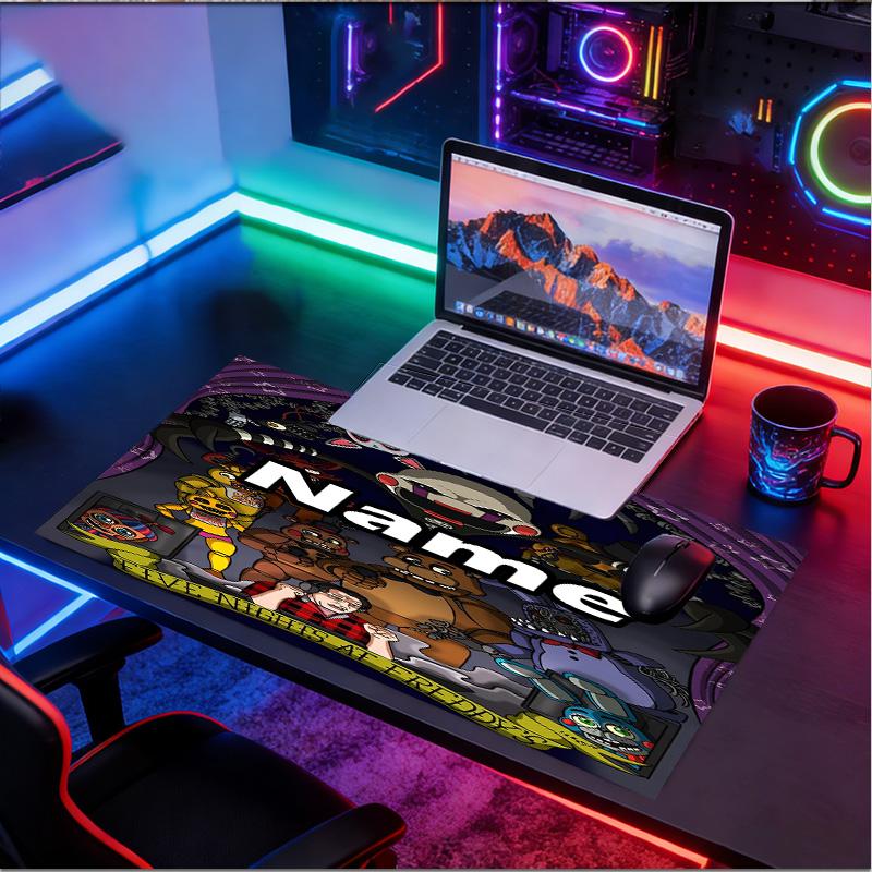 Özel İsimli Kişiselleştirilmiş Five Nights at Freddy's Desenli Mouse Pad, Dizüstü Bilgisayar Masa Matı, Ev için Dekoratif Masa Matı Klavye Altlığı Hediye