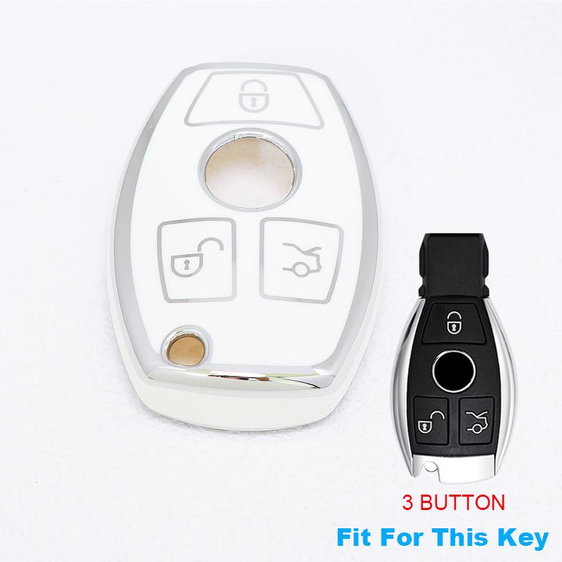 TPU Shell Car Key Case Cover For Mercedes Benz W210 W211 W242 W212 W246 W203 W204 W205 AMG A B C E S CLS CLK CLA SLK GLC GLA GLK