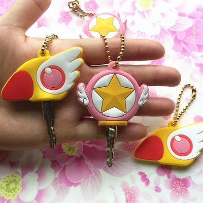 1Pc Cartoon Anime Silicone Key Cap Head Cover Card Captor Sakura Pattern