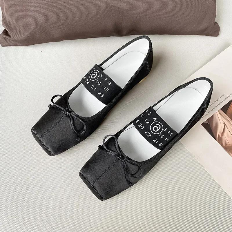 New Ballet Slip-On Tied Flats Shallow Women Spring Summer Female Dancing Mary Janes Daily Ladies Dance Room Shoes
