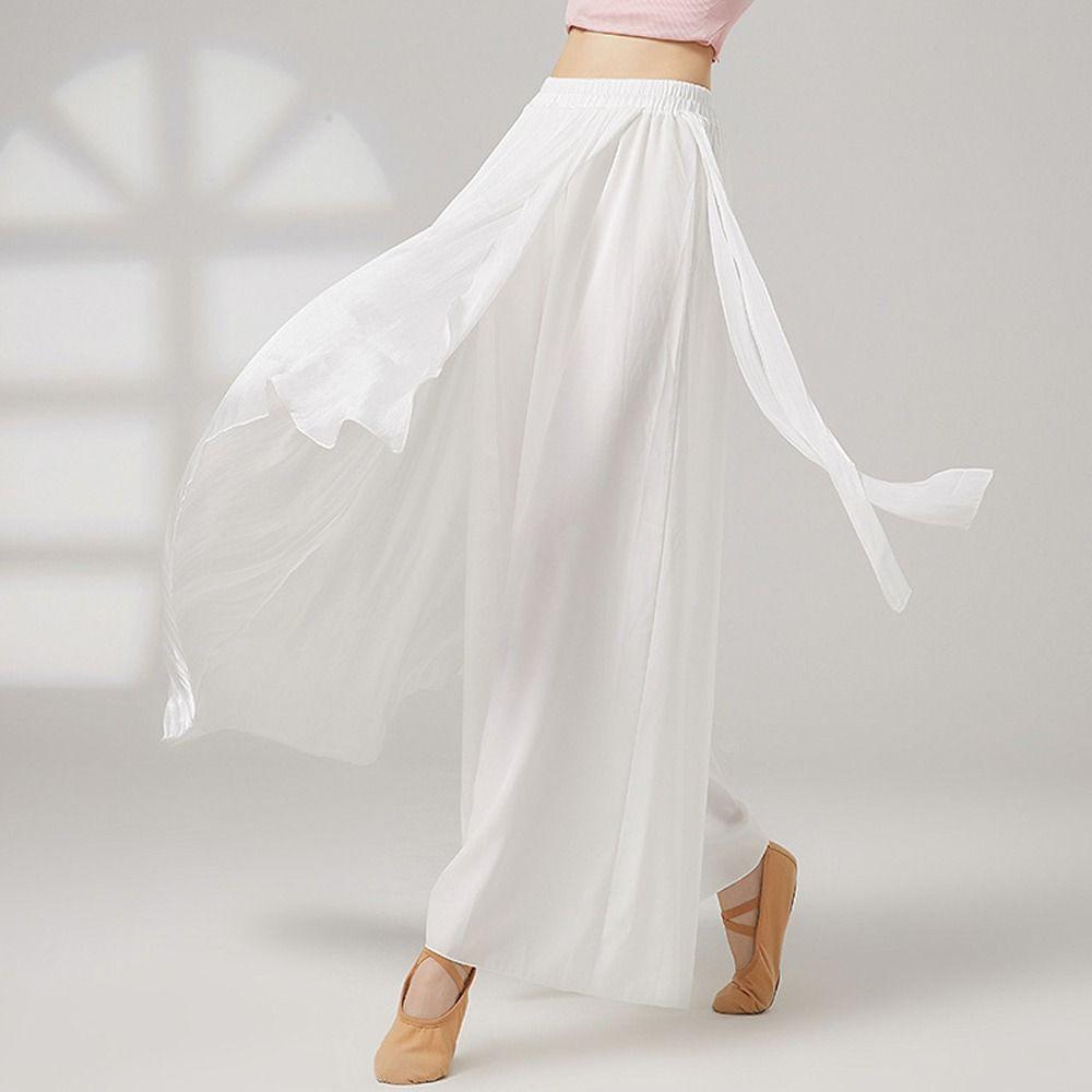 Chiffon Classical Dance Trousers Flowing Performance Costumes Fashion Dance Skirt Pant Women