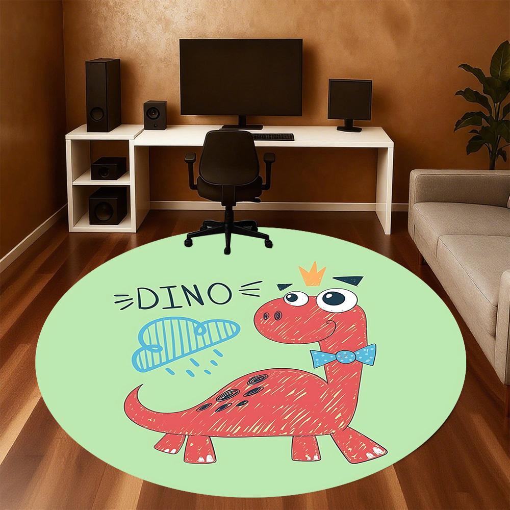 1pc dinosaur crown Round Chair mat Area Rug - Non-Slip, Floor Mat for Office, Bedroom, and Indoor Decor c1125347
