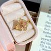 Ensemble de bijoux Vintage Style Couronne Rose Rose Pendentif Trèfle Dentelle Coquillage Bague pour Femmes