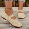 Large Size Lazy Breathable Casual Single Shoes Autumn Flat Bottom One Pedal Fly Woven Elastic Single Shoes Women