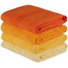 Set of 4 Hand Towels - 50 X 90 Cm - Yellow