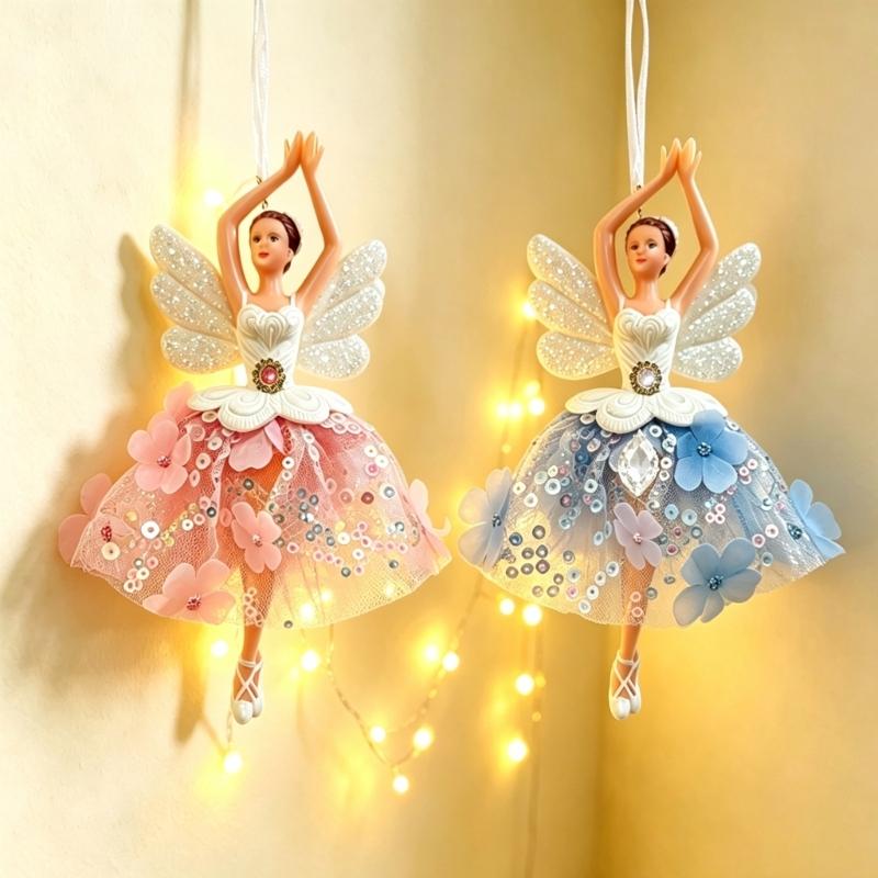Fascinating Ballet Dancer Ornament Feature Detailed Tulle Skirt And Durable Plastic Construction Artistic Christmas Accessories