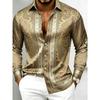 Camicia da uomo con stampa barocca a maniche lunghe con design retrò alla moda 10 colori Top casual da esterno da uomo