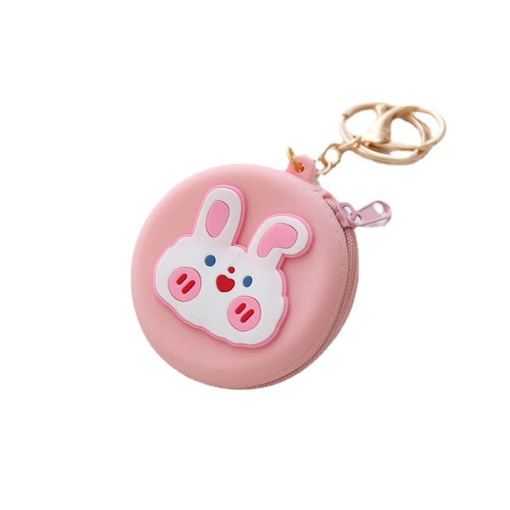 Kid Gift Cartoon Round Silicone Headset Bag Wallet Change Pouch Bag Coin Purse