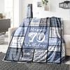 Happy 70Th Birthday Card Throw Blanket Soft Warm Cozy Versatile for Sofa Couch Office Bed Picnics Ideal Best Holiday Gift for Friends, Family Y18
