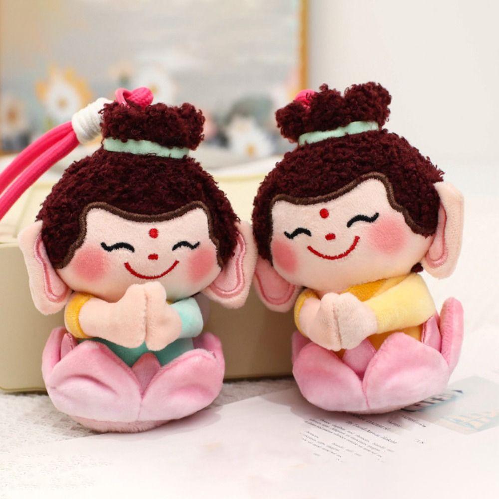 Yuchi Gong Wealth God Keychain Guanyin Plush God of Longevity Pendant  Gifts