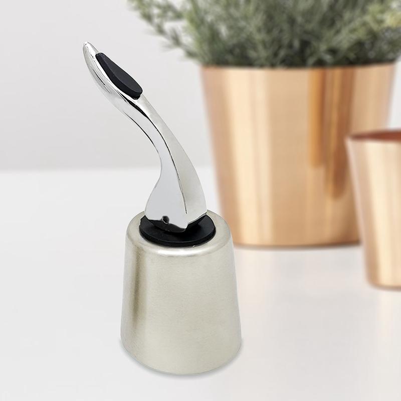 Uzávěr láhve na víno,Nerezová zátka na láhve vína se silikonem,Vakuová zátka na láhve pro opakované použití zachová čerstvost vína