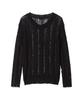 AWESOME STUDIO Distressed See-Through Long Sleeve Knit Black