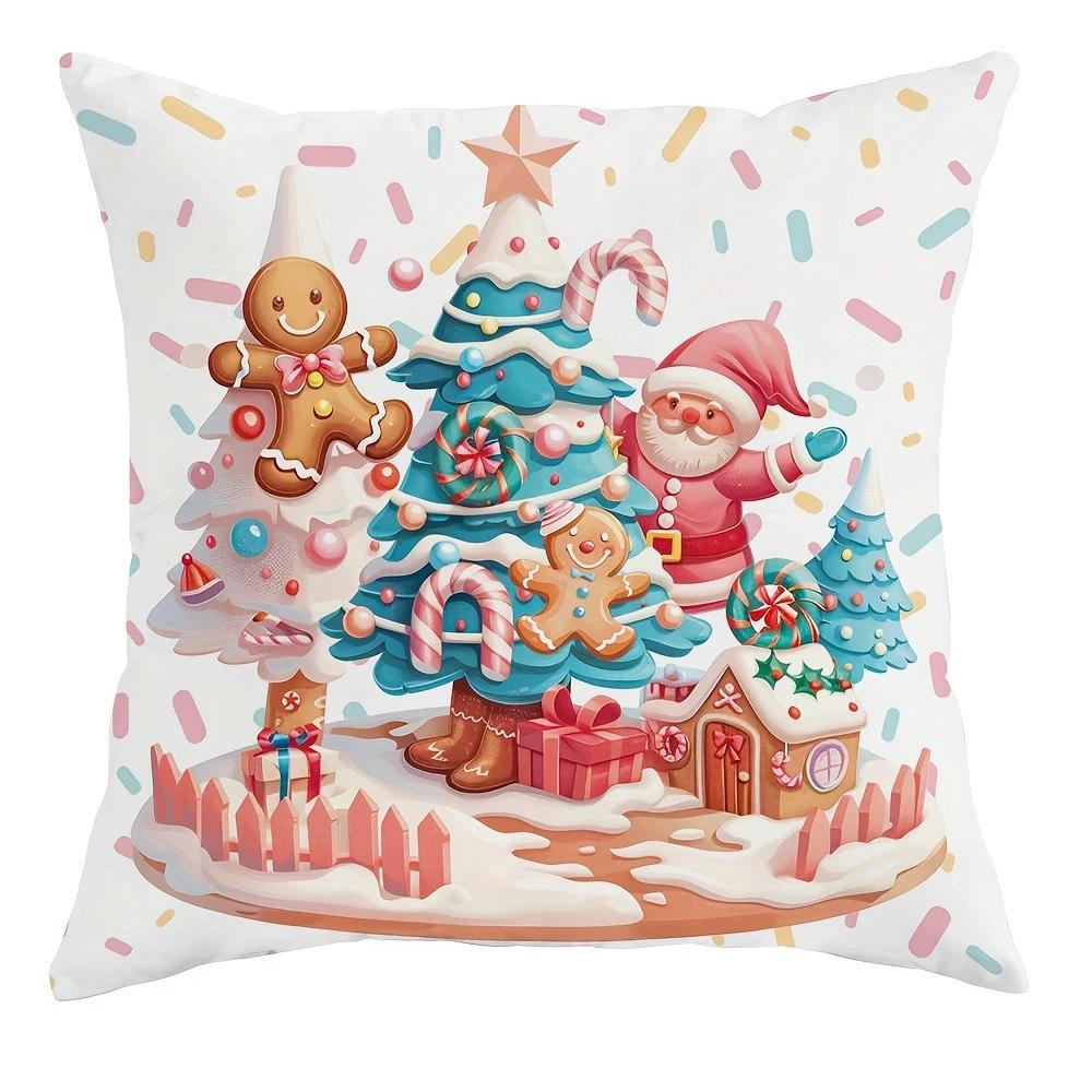 Christmas Gingerbread theme pillowcase home Bedroom Room living Room Sofa cushion cover Merry Christmas New Year Gift