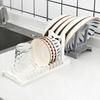 Grey White Bowl and Plate Drain Storage Rack Plastic Dish Drying Rack  Kitchen Supplies
