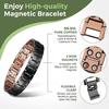 Classic Black Copper Two Tone Magnetic Therapy Bracelet for Men Chain & Link Cross Engraving Energy Magnet Jewelry Anniversary