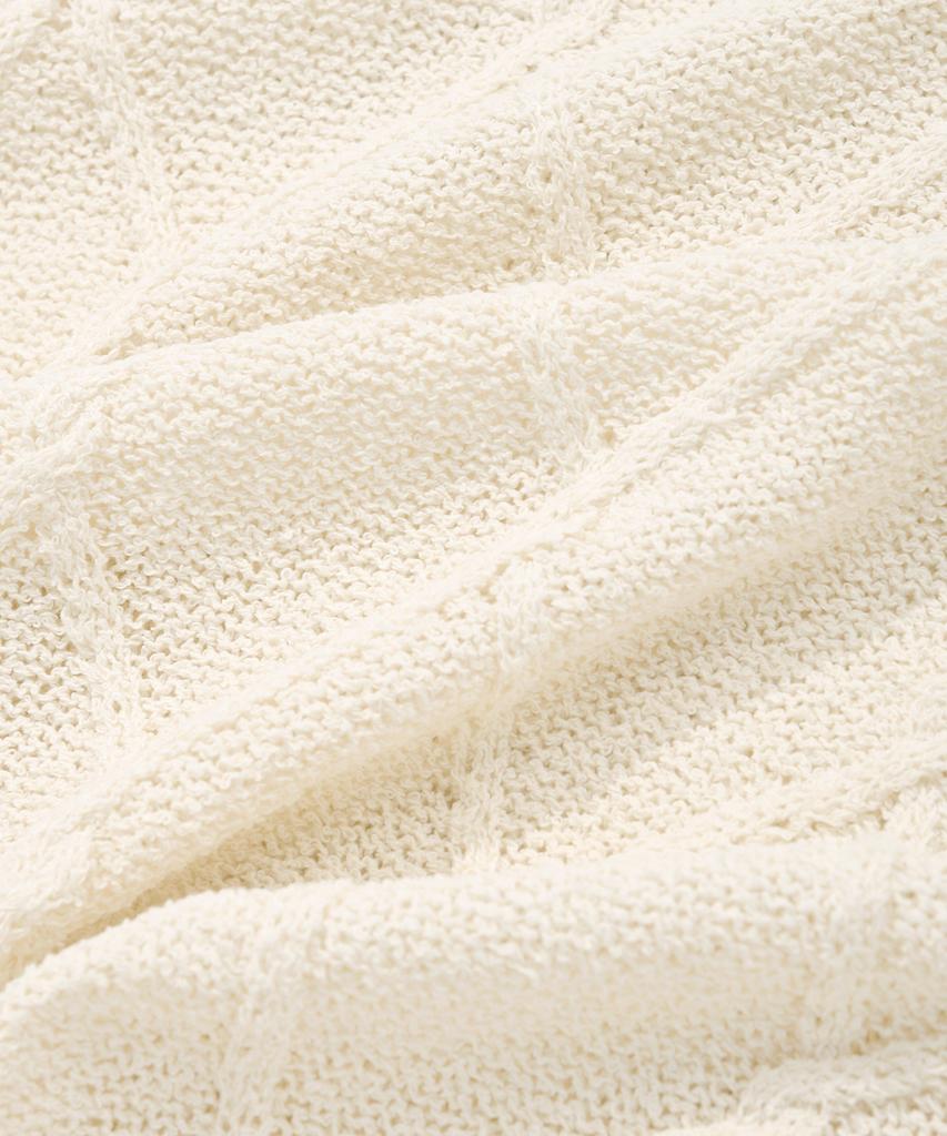 FALLETT Story Logo Argyle Summer Knit Ivory