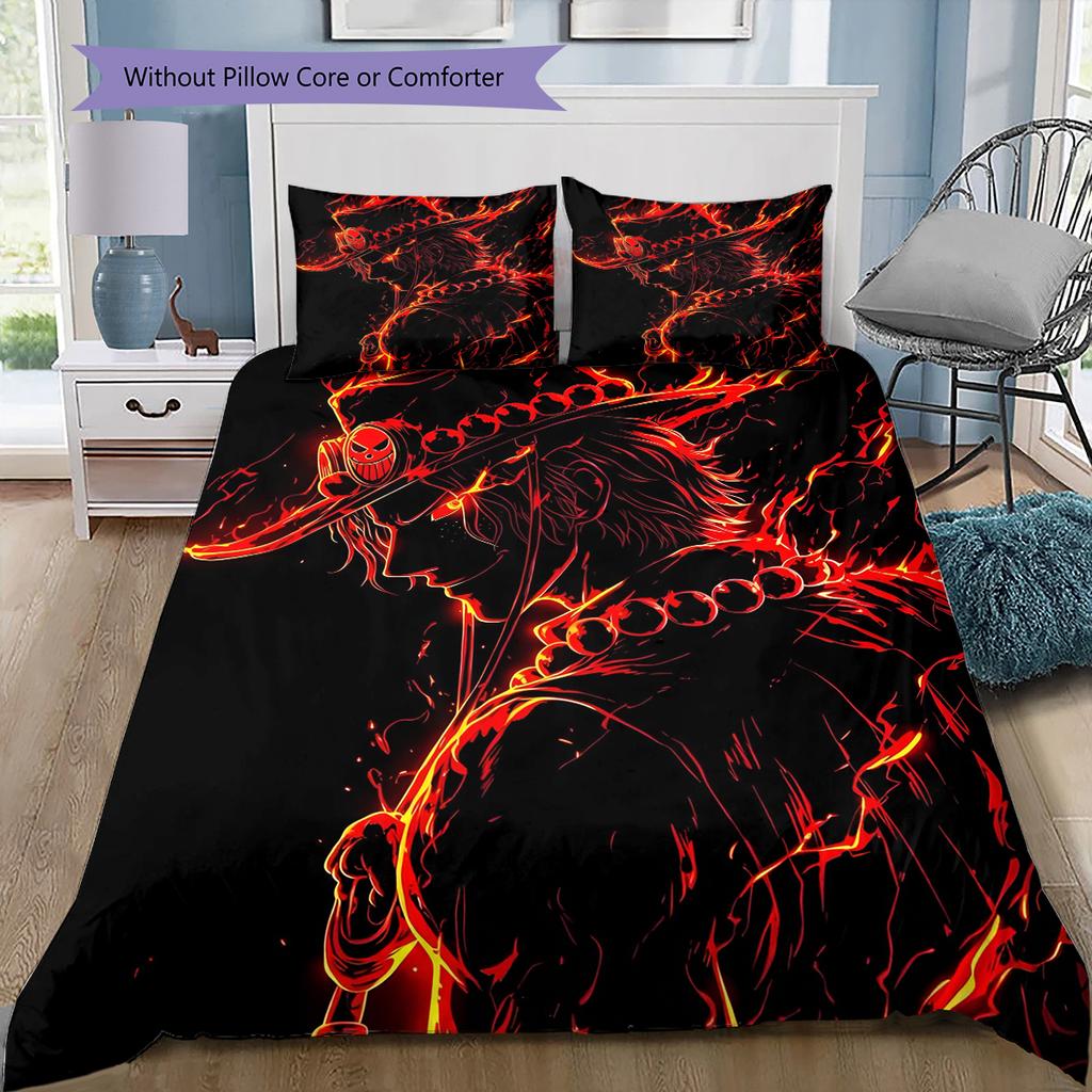 Cartoon Pattern Bedding Quilt Set Quilt Cover Pillowcase Home Decoration Birthday Gift (1 * Duvet Cover + 2 * Pillowcase, Without Core)