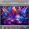 2D Flat Banner - Neon Electronic Music Vinyl Stage Background Cloth - Trendy Dreamy Style