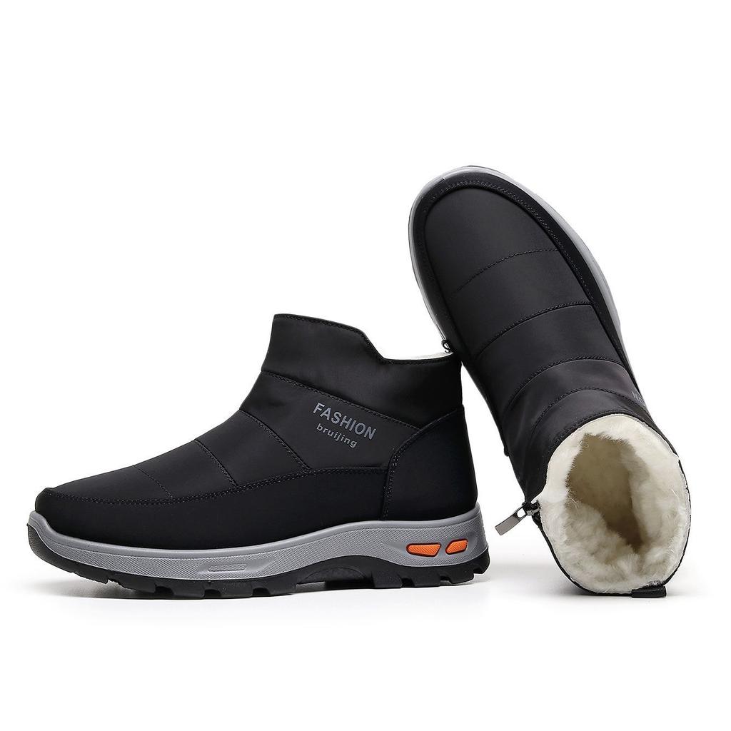 Men's Winter Warm Snow Boots Lightweight Non-Slip Water Resistant Ankle Booties Shoes Faux Fur Lining Outdoor Sport Hiking Walking Short Boot for Male