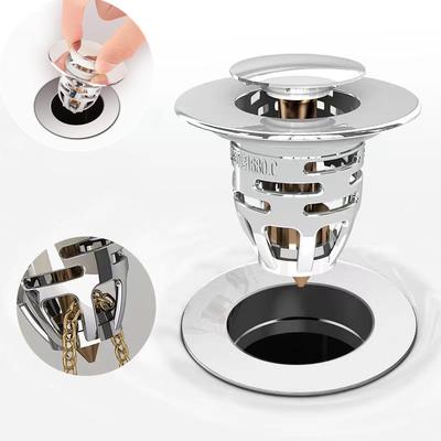 Waschbeckenstöpsel fürs Badezimmer, universeller Druckwasserstöpsel, Abtropffläche, Filter, Anti-Blockierung, Anti-Geruch, Waschbeckenzubehör