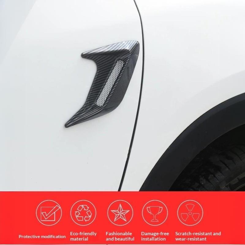 2Pcs Universal Car Shark Gills Side/Hood Air Flow Outlet Vent Decoration Sticker Trim Cover Decal Car Styling