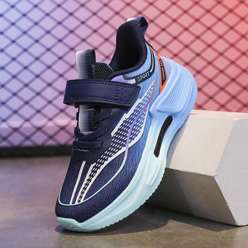Running Shoes for Primary School Students, Spring Mesh Sneakers for Older Children, Lightweight Velcro Breathable Classmates, Boys Physical Educat
